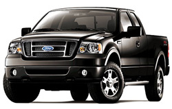 Black Ford pickup truck